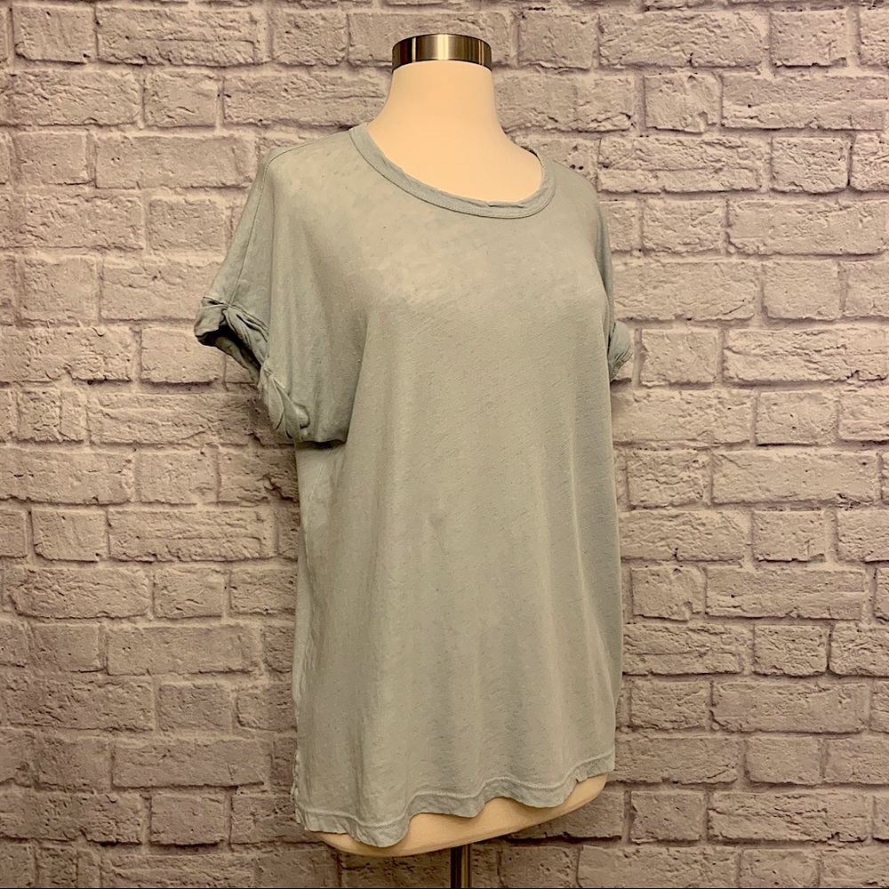 NWT Current/Elliott The Rolled Crew in Pearl Blue